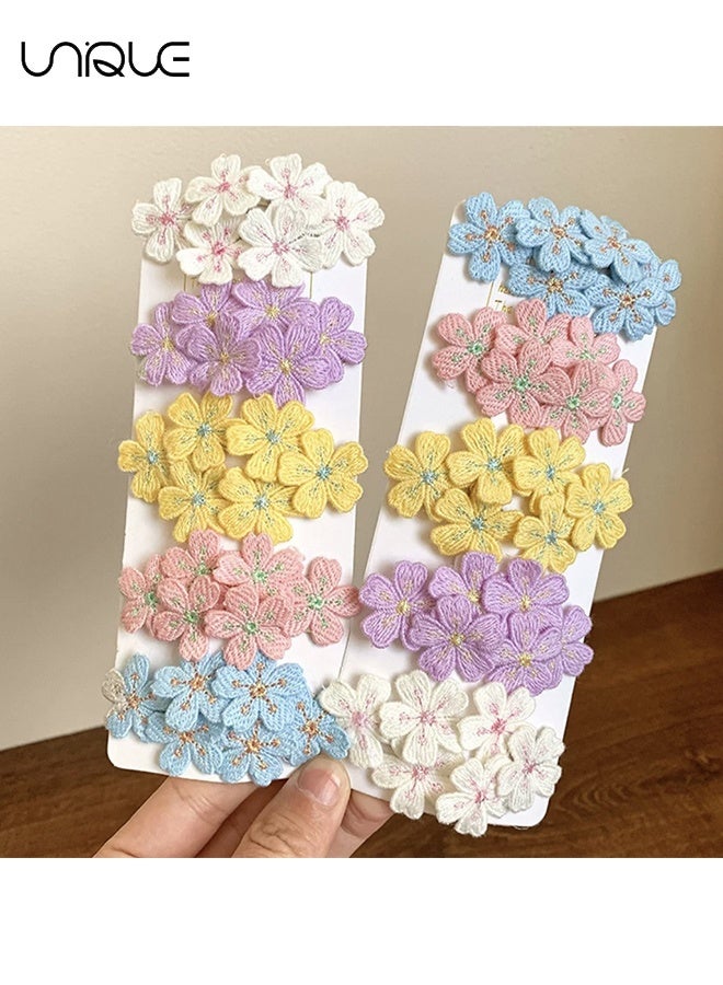 Unique 10 Pcs Cherry Blossom Hair Clips, Cute Side Bangs Barrettes, Non-Slip Alligator Hairpins Sakura Barrettes, knitted Floral Hair Accessories for Women Beach Wedding Everyday Style - 5 Colors - Image 5